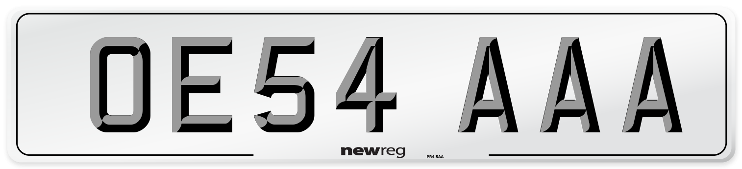 OE54 AAA Number Plate from New Reg